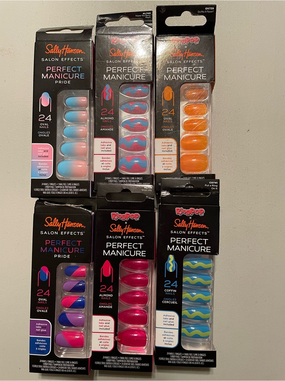 Sally Hansen Perfect Manicure Press-On Nails – Assorted Colors Ring Pop Pride
